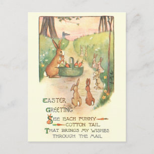 Postal Curiosos y extravagantes conejos de Pascua y rima