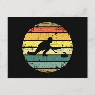 Postal Curling de piedra Curler Deportivo Curler Retro Vi