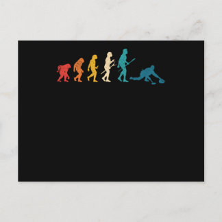 Postal Curling Evolution of Man Funny Curler Team