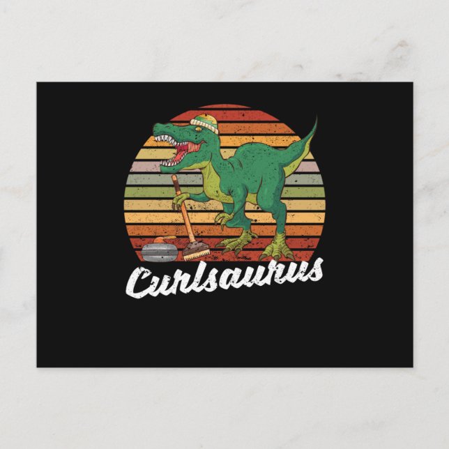 Postal Curling Saurus Dinosaur Rizador Trex Invierno (Anverso)
