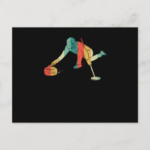Postal Curling Silhouette Curlers Sliling Ice Funny