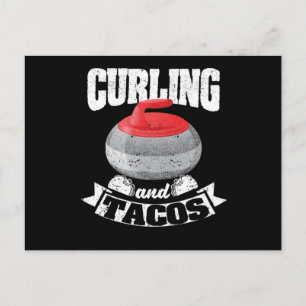 Postal Curling y tacos Combiando risa curlistas mexicanos