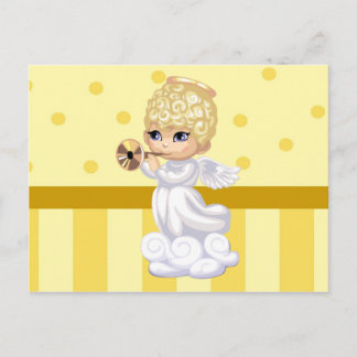 Postal Curly Hair Angel Postcard