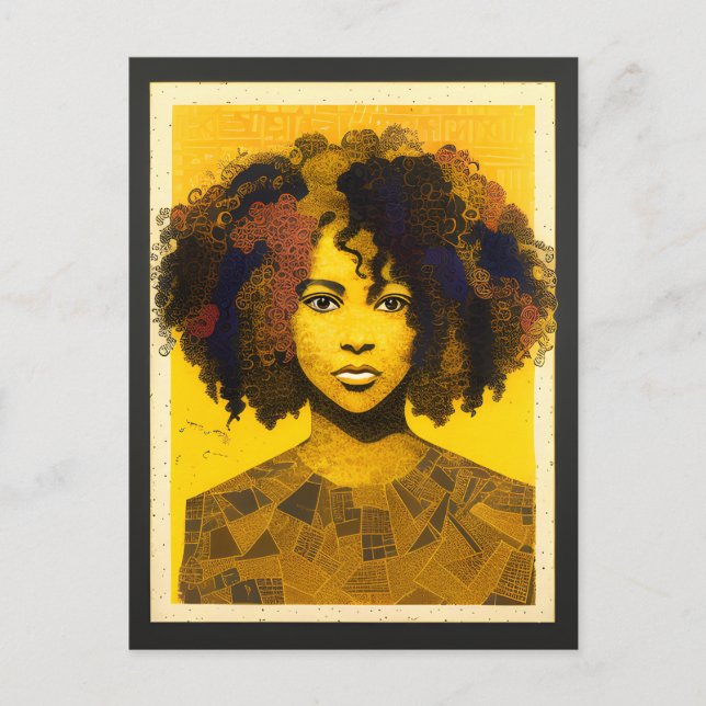 Postal Curly Hair Collage de mujeres africanas (Anverso)