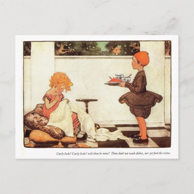Postal Curly Localiza la rima de la guardería (Anverso)