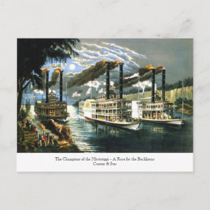 Postal Currier e Ives - Postcard - Campeón Mississippi