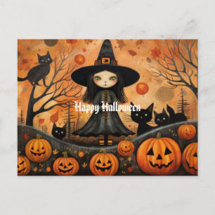 Postal Curte Halloween Witch 4