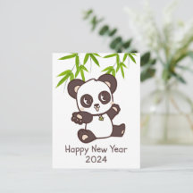 Curte Happy Panda Bamboo Año Nuevo