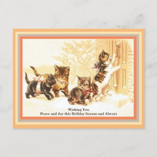Postal Curte Kittens Visita Vintage Copia de dibujos