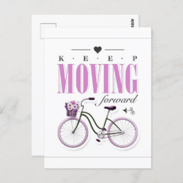 Postal Curte Motivational Keep Moving Avance con la bicic