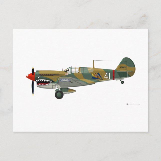 Postal Curtiss P-40 Warhawk (Anverso)