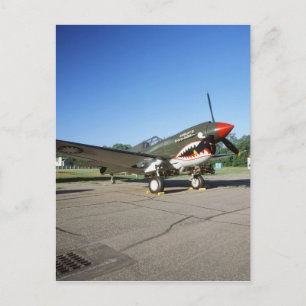 Postal Curtiss P-40 Warhawk, en la exposición aérea de Mi