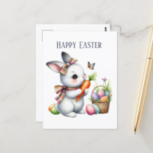 Postal Curva acuática Mensaje del conejito de Pascua
