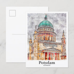 Postal Curva de agua de la represa de Potsdam Alemania