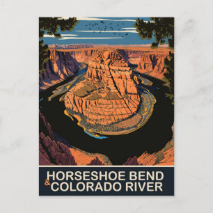 Postal Curva de la herradura y río Colorado, Viaje
