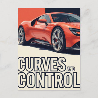 Postal 🧡 Curvas de Coche Deportivo y Control