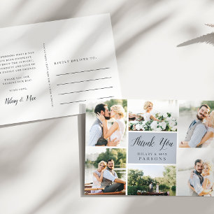 Postal Curvo Collage de fotos Boda Gracias