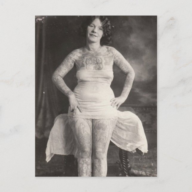 Postal Curvy Tattooed lady (Anverso)