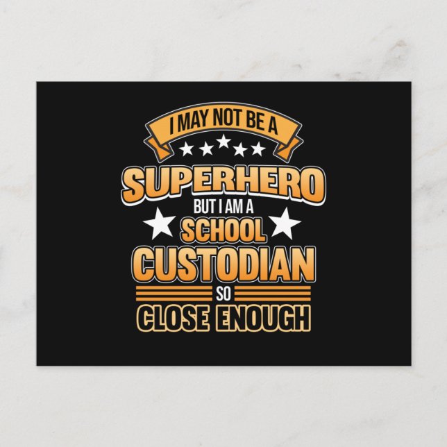 Postal Custodio escolar Hero Caretaker Janitor Appreciati (Anverso)