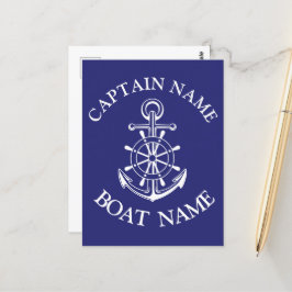 Postal Custom boat captain name navy Postcard