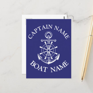 Postal Custom boat captain name navy Postcard