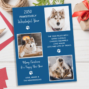 Postal Custom Dog Pet Photo Year in Review Christmas Hol