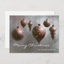 Postal Custom Hanging Christmas Baubles Copper on Silver