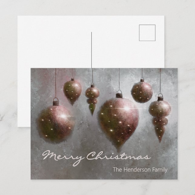 Postal Custom Hanging Christmas Baubles Copper on Silver  (Anverso / Reverso)