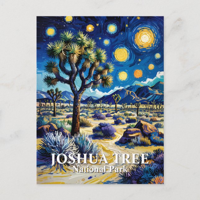 Postal Custom Joshua Tree Van Gogh Starry Night Modern (Anverso)