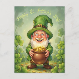 Postal Custom Leprechaun Gnome Happy St. Patrick's Day 