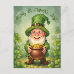 Postal Custom Leprechaun Gnome Happy St. Patrick's Day 
