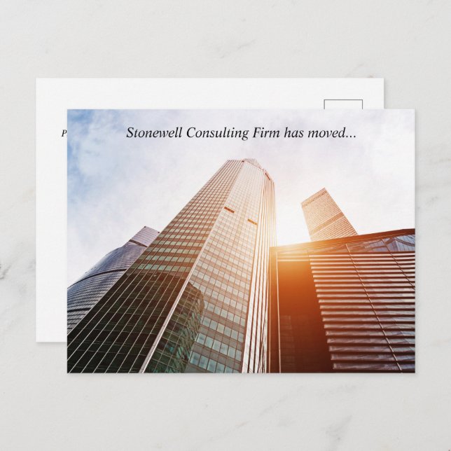 Postal Custom Office Building Photo Our Business Moved (Anverso / Reverso)