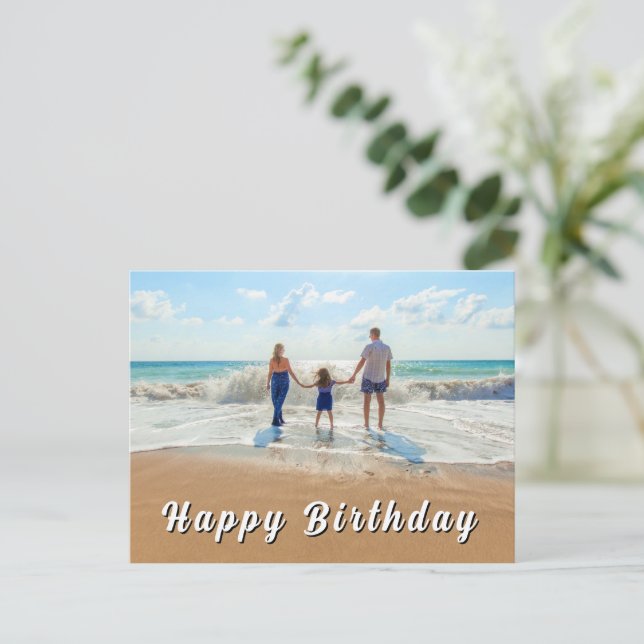 Postal Custom Photo Birthday Card (Anverso de pie)