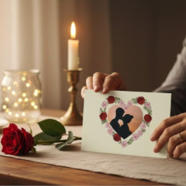 Postal Custom Photo & Message Rose Heart Postcard