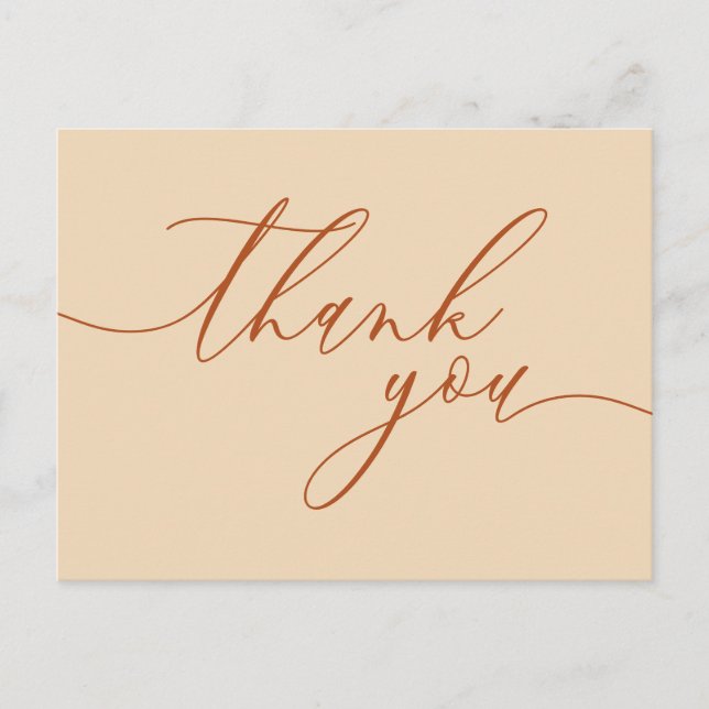 Postal Custom Photo terracotta script signature thank you (Anverso)