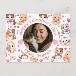 Postal Custom Photo Valentine’s Day Cat Lover Postcard