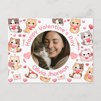 Postal Custom Photo Valentine’s Day Cat Lover Postcard