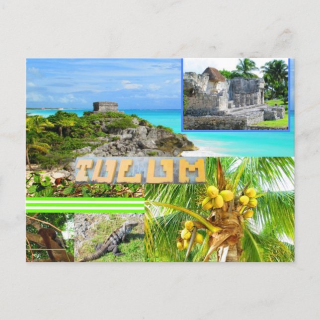POSTAL CUSTOM POSTCARDS- CANCUN COLLAGE 4 (Anverso)