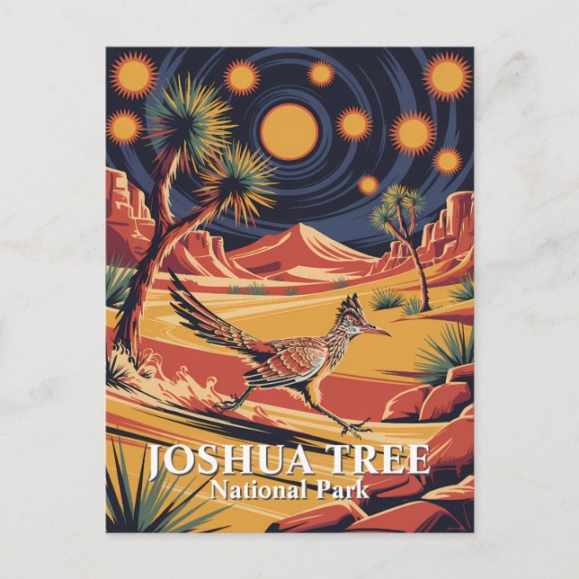 Postal Custom Text Joshua Tree Wildlife Roadrunner Desert (Anverso)