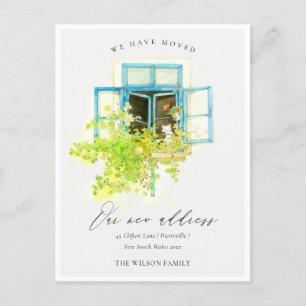 Postal Cuta acuarela Floral Vine Ventana que hemos movido