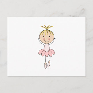 Postal Cuta, Rosa, Bailando Ballerina