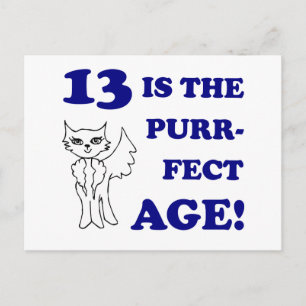 Postal Cute 13.º regalo de cumpleaños
