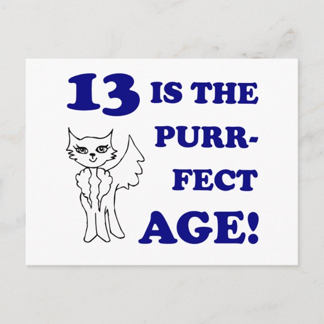 Postal Cute 13.º regalo de cumpleaños (Anverso)