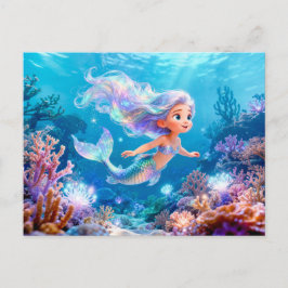 Postal Cute 3D Virgo Zodiaco Sirena