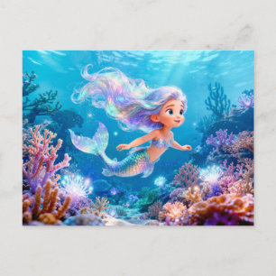 Postal Cute 3D Virgo Zodiaco Sirena