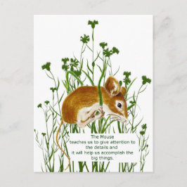 Postal Cute acuarela Ratón Tótem Animal Guía Espíritu