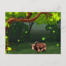 Postal Cute & adorable brown Yak