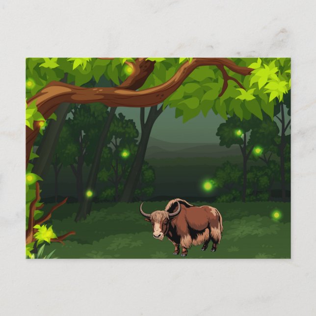 Postal Cute & adorable brown Yak  (Anverso)