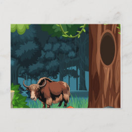 Postal Cute & adorable brown Yak