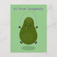 Cute aguacate salto cuerda personalizado ilustraci